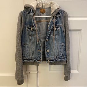 Hoodie jean denim jacket